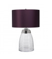Lampe de table Milne Nickel poli métallique - Verrerie claire 41 Cm