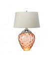 Lampe de table Samara Nickel poli de métaux - Saumon de verrerie 45