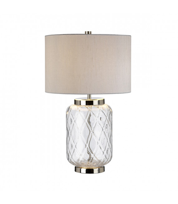 Lampe de table Sola Nickel poli en métal - Verrerie Clear 30 Cm