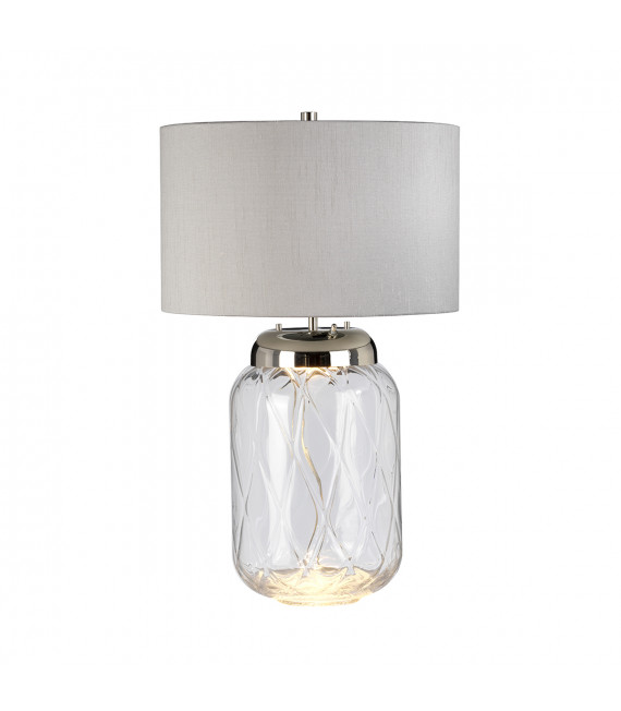 Lampe de table Sola Nickel poli en métal - Verrerie Clear 41 Cm