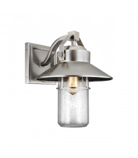 Lanterne murale de jardin Boynton Acier brossé peint 39 Cm