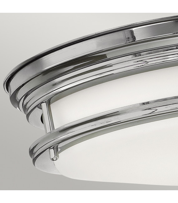 Plafonnier Hadrian Chrome avec verre opale 30,5 Cm