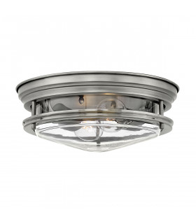 Plafonnier Hadrian Nickel antique avec verre clair 30