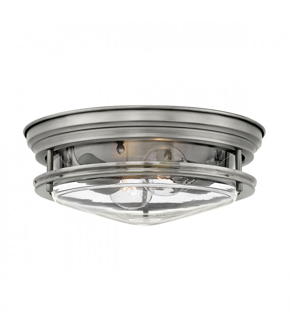 Plafonnier Hadrian Nickel antique avec verre clair 30