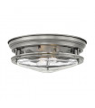 Plafonnier Hadrian Nickel antique avec verre clair 30