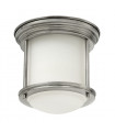 Plafonnier Hadrian Nickel antique avec verre opale 19