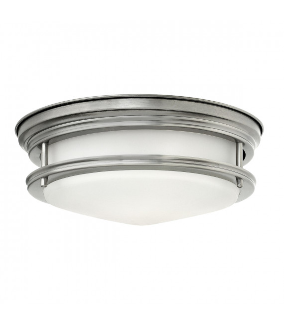 Plafonnier Hadrian Nickel antique avec verre opale 30