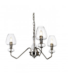 Suspension Armand Nickel poli avec des nuances de verre claire 33