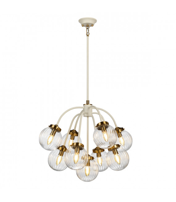 Suspension Cosmos Crème peinte + en laiton vieilli 52