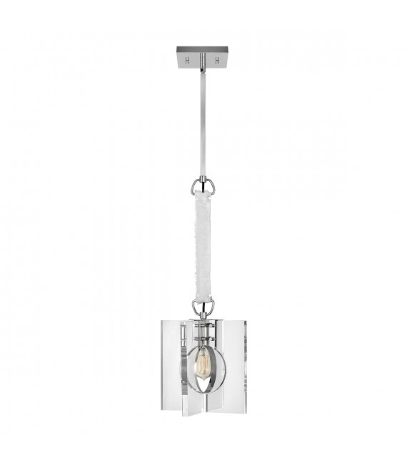 Suspension Ludlow Nickel poli / acrylique clair