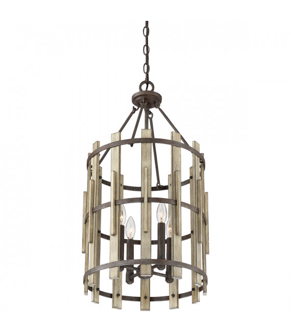 Suspension Wood Hollow Noire rustique 71 Cm