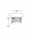 Applique design Paralume Chrome scintillant 2 ampoules 36cm