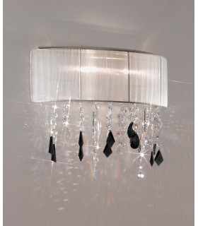 Applique design Paralume Chrome scintillant 2 ampoules 36cm