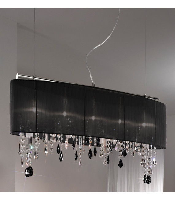 Paralume colgante cromo brillante 5 bombillas 50cm
