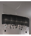 Suspension Paralume Chrome scintillant 5 ampoules 50cm