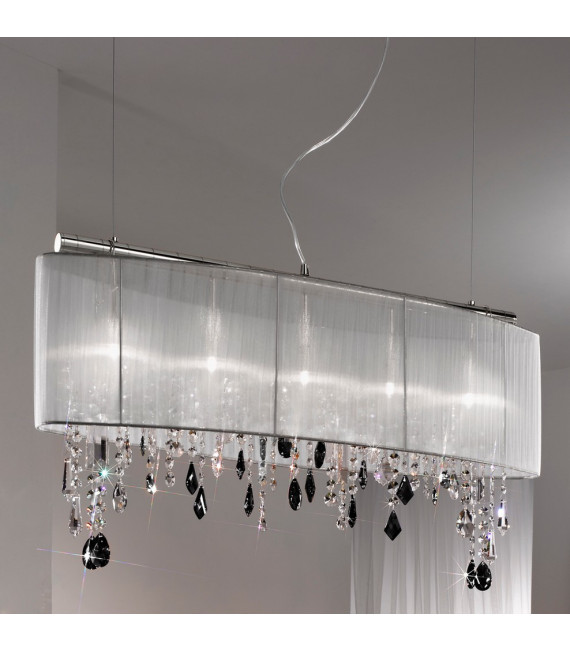 Paralume colgante cromo brillante 5 bombillas 50cm
