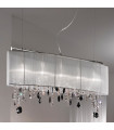 Suspension Paralume Chrome scintillant 5 ampoules 50cm