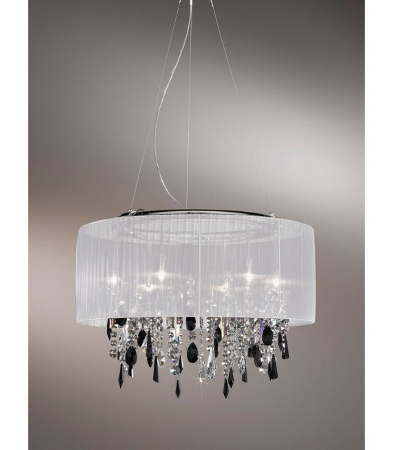 Paralume hanging chrome shimmering 6 bulbs 50cm