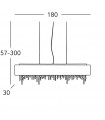 Paralume hanging chrome shimmering 9 bulbs 50cm