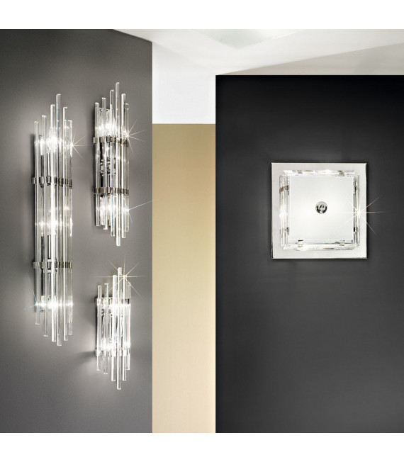 Design wall lamp Ontario 2 chrome bulbs