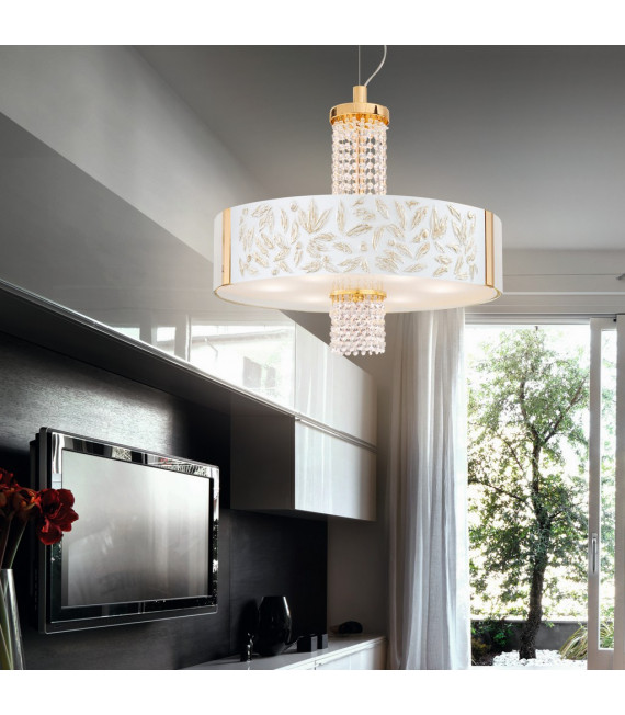 Emozione lampada a sospensione oro 24 carati 6 lampadine 58cm