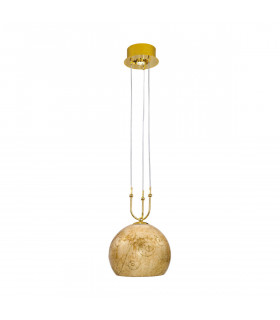 Luna Pendelleuchte 24 Karat Gold 2 Birnen 200cm