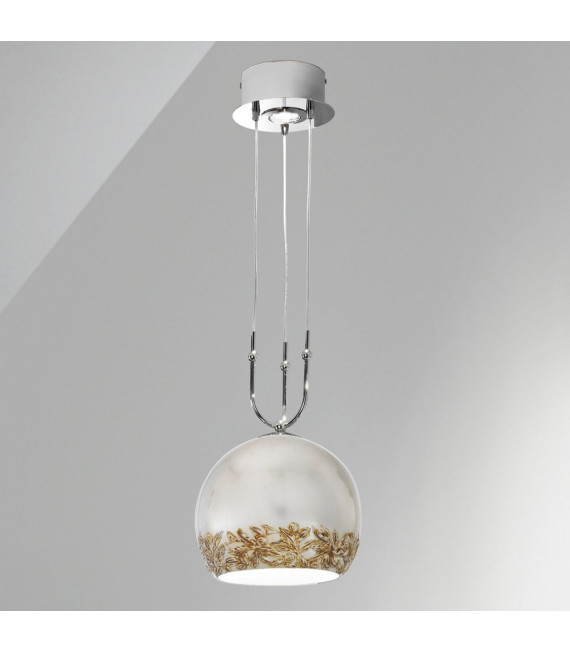 Luna Chrome pendant lamp 2 bulbs 200cm