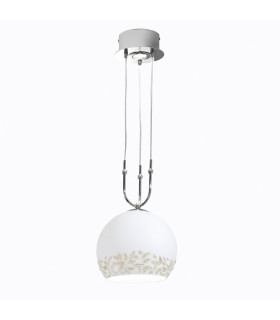 Luna Chrome pendant lamp 2 bulbs 200cm