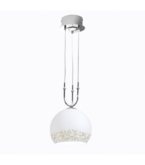 Lampada a sospensione Luna Chrome 2 lampadine 200cm