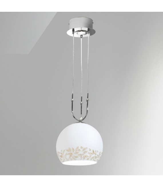 Luna Chrom Pendelleuchte 2 Birnen 200cm