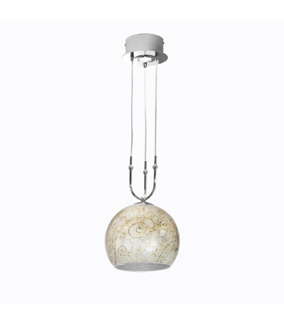 Luna Chrome pendant lamp 2 bulbs 200cm