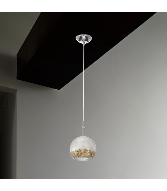 Luna Chrome lámpara colgante 1 bombilla 200cm