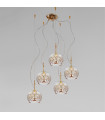 Luna pendant lamp 24 carats gold 5 bulbs 200cm
