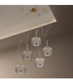 Luna pendant lamp 24 carats gold 5 bulbs 200cm