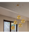 Luna pendant lamp 24 carats gold 5 bulbs 200cm