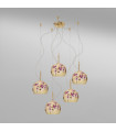 Luna pendant lamp 24 carats gold 5 bulbs 200cm
