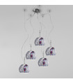 Suspension Luna Chrome 5 ampoules 200cm