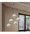 Suspension Luna Chrome 5 ampoules 200cm