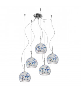 Suspension Luna Chrome 5 ampoules 200cm