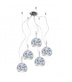 Luna Chrome pendant light 5 bulbs 200cm