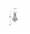 Applique design Empire 24 carats d'or 3 ampoules 40cm