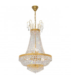 Empire Kronleuchter 24 Karat Gold 12 Birnen 107cm