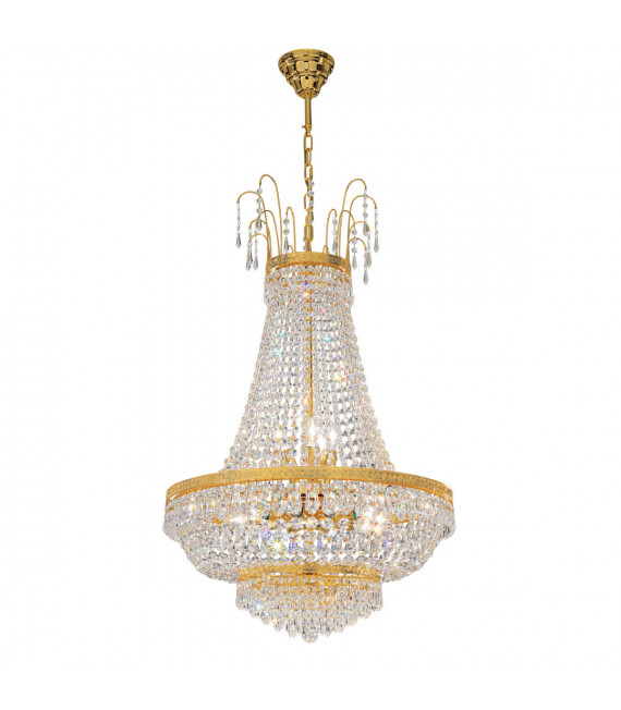 Chandelier Empire 24 carats d'or 12 ampoules 107cm