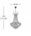 Chandelier Empire 24 carats d'or 12 ampoules 107cm