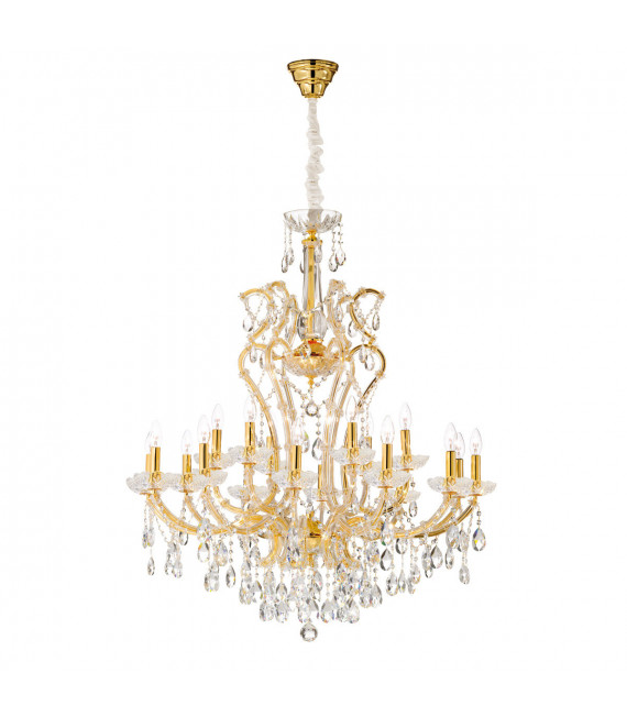 Candelero sin pantallas Versailles oro 24 kilates 18 bombillas 113cm