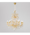 Chandelier sans abats jours Versailles 24 carats d'or 18 ampoules 113cm