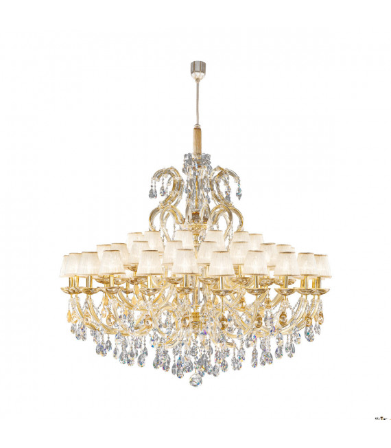 Paralume a sospensione Versailles oro 24 carati 54 lampadine 140cm