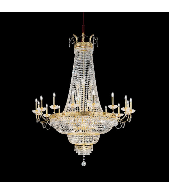 Grand Chandelier Empire 24 carats d'or 48 ampoules 180cm