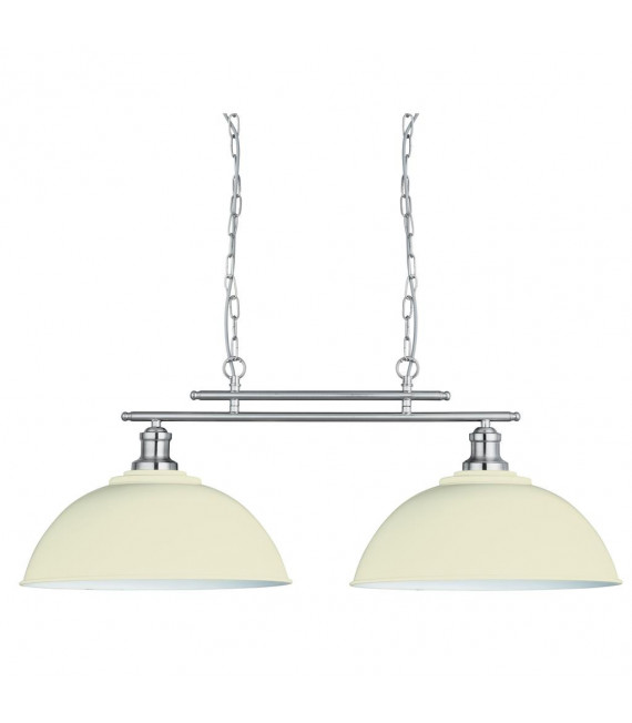 Fusion pendant Mild steel Satin silver, cream 2 bulbs 31cm