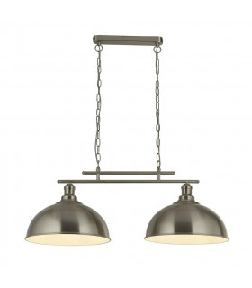 Colgante Fusion Acero dulce Plata satinada 2 bombillas 31cm